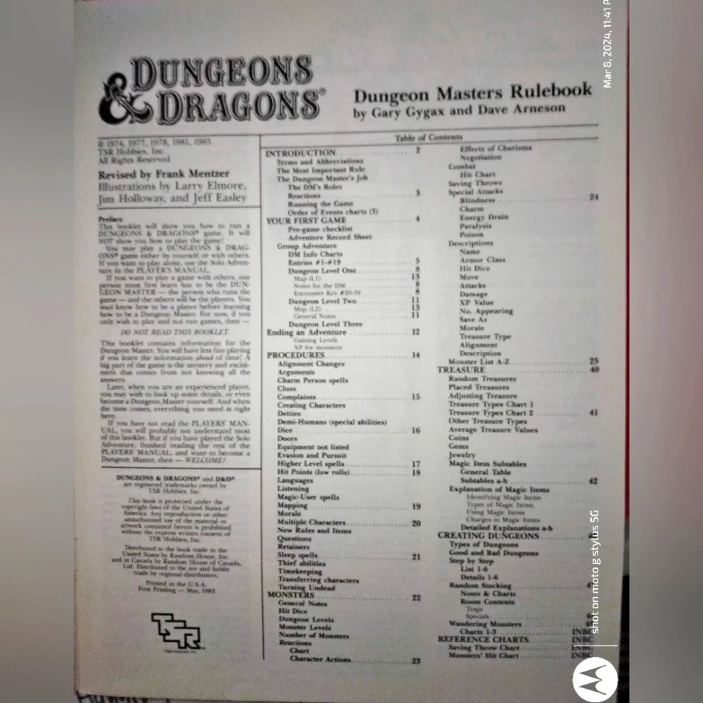 Dungeons&Dragons Players Manual Fantasy Role Playing Game